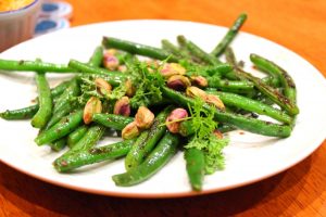 Gorgeous and green pistachios and beans