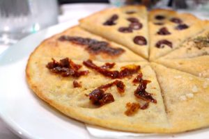 Bread with mixed toppings
