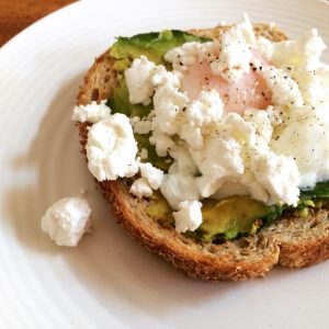 Poached Egg with Avocado and Goat's Cheese