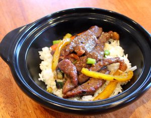 Beef and black bean stir fry