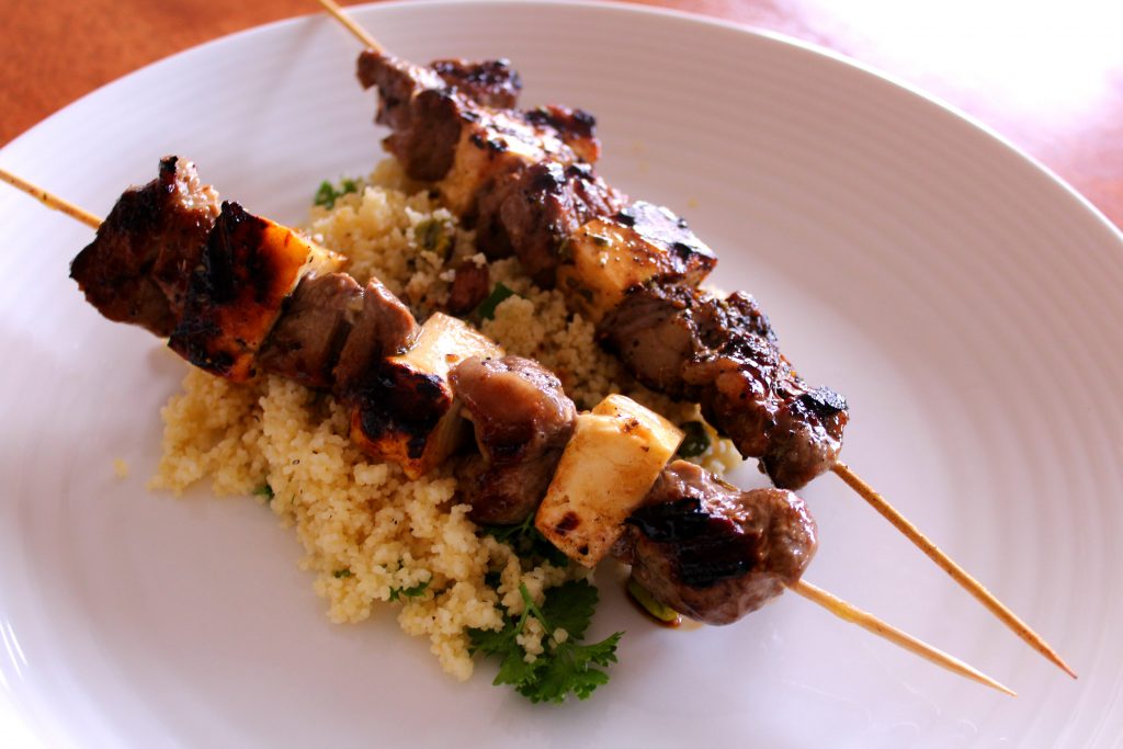Lamb and Haloumi Kebabs with Cous Cous Karen Really Likes Food