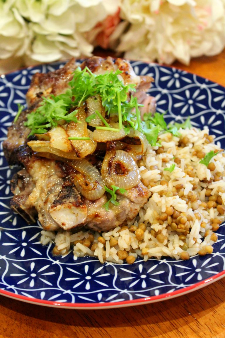 Lamb Chops with Egyptian Lentils and Rice Karen Really Likes Food